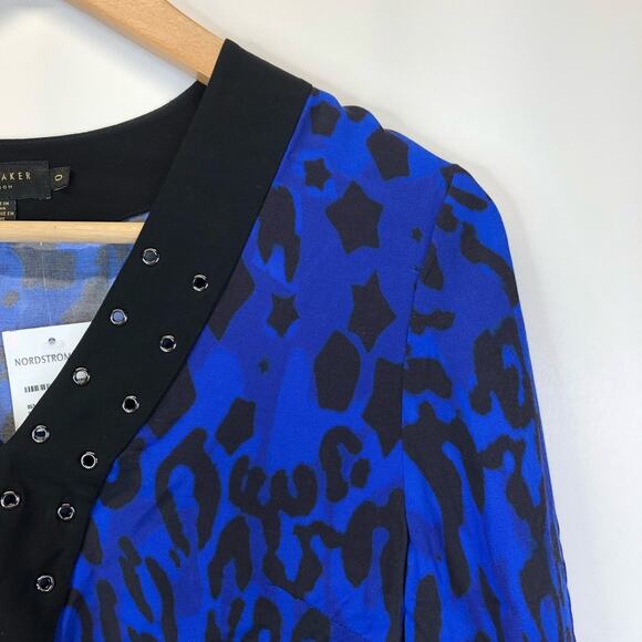 Ted Baker blouse Shanni Topez eyelet detail blue - Ted Size 0 (US 2) - Picture 4 of 11